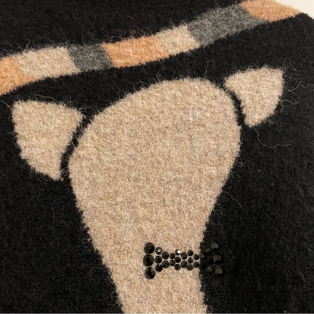 MIEKO UESAKO Black Turtleneck Double Sided Cat Motif Sweater Size 38 - Picture 5 of 8